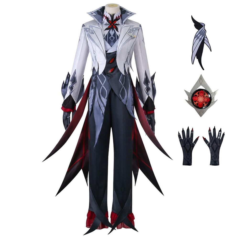 9970 Grey Cosplay Costume Servant Full Suit with Accessory for Halloween
